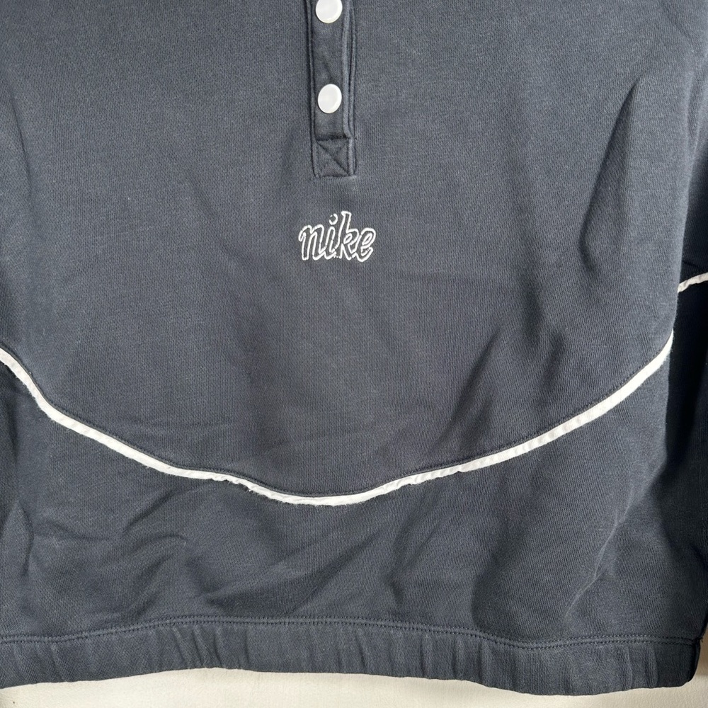 Nike Cropped Quarter Snap Pullover Sweatshirt Bla… - image 5